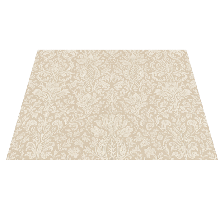 Classic beige floral bedroom vinyl rug - TenStickers