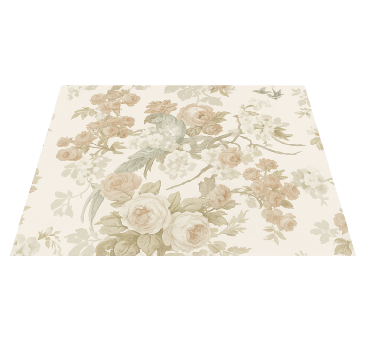 Vintage floral bedroom vinyl rug - TenStickers