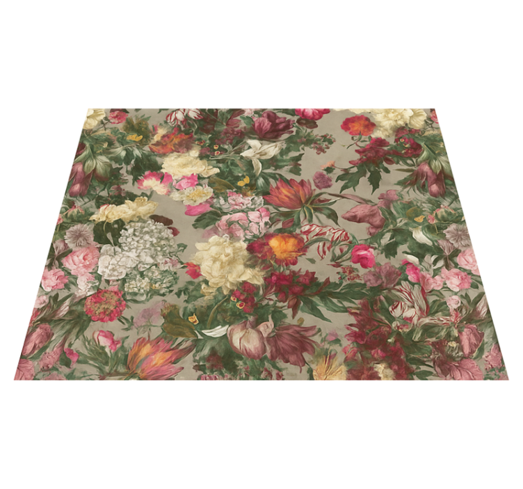 Vintage flowers bedroom vinyl rug - TenStickers