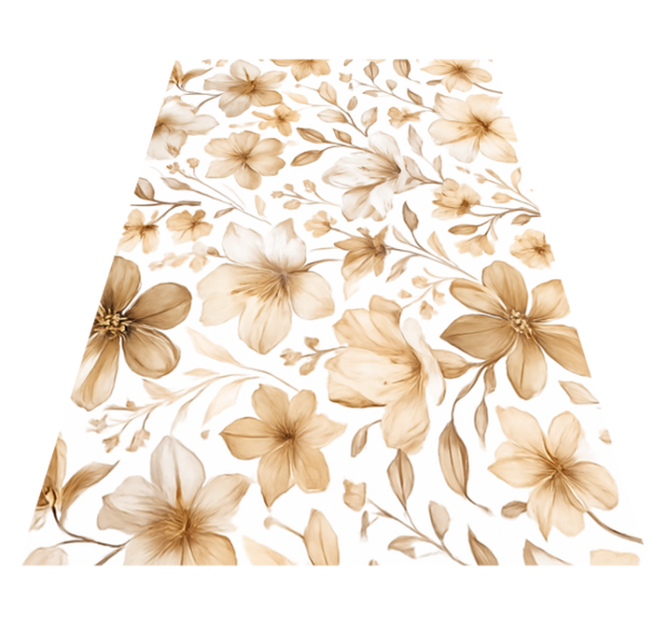 Bedroom vinyl rug with realistic floral design - TenStickers