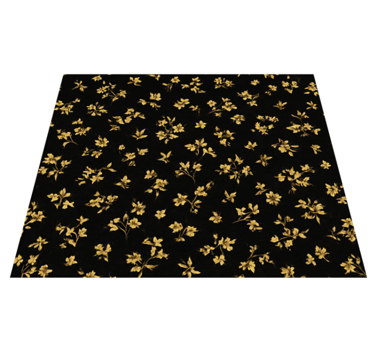 Bedroom vinyl rug in dark floral design - TenStickers