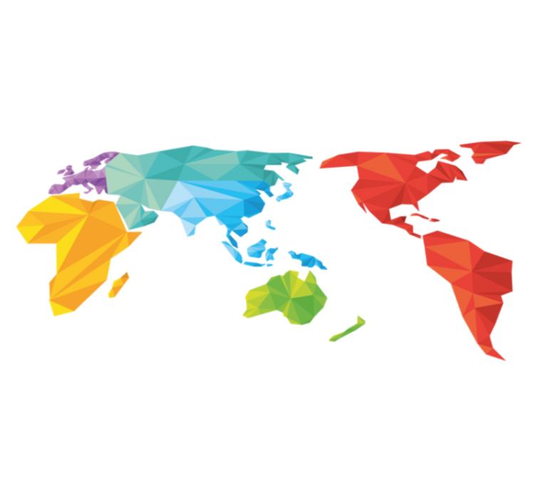 Geometric vinyl rug world map geometric design - TenStickers