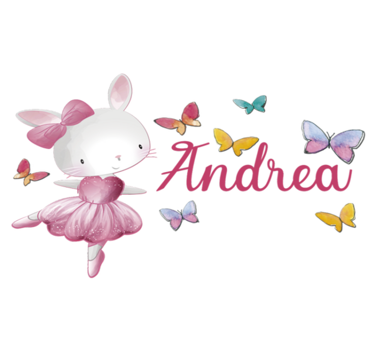 Kids vinyl rug with ballet girl and butterflies - TenStickers