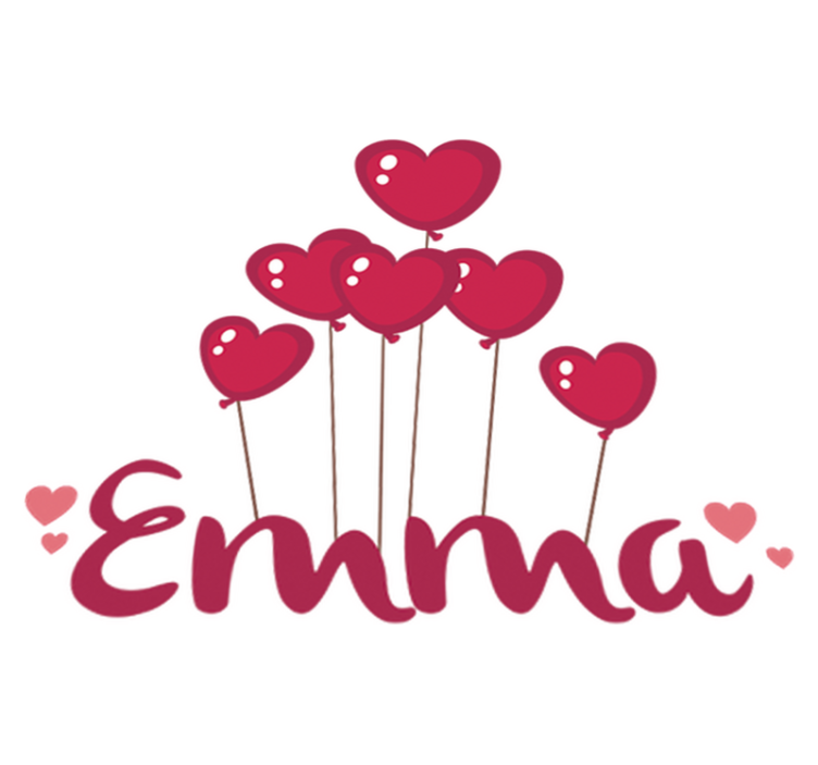 Kids vinyl rug with personalized heart balloons - TenStickers