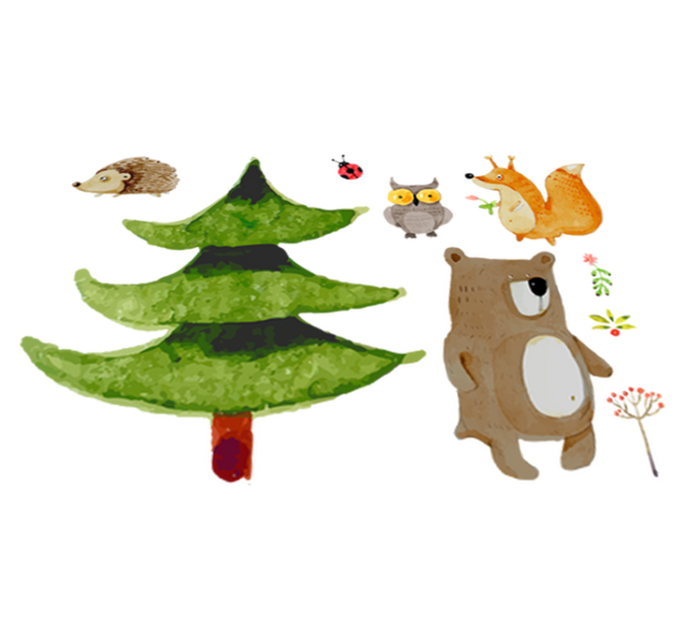 Kids vinyl rug with wild forest animals design - TenStickers