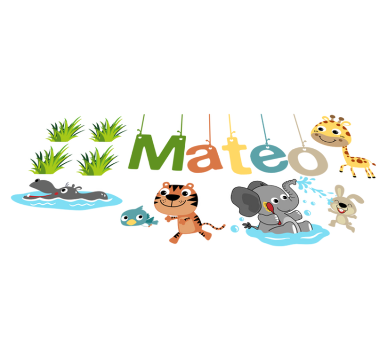 Kids vinyl rug customizable jungle animal sticker - TenStickers