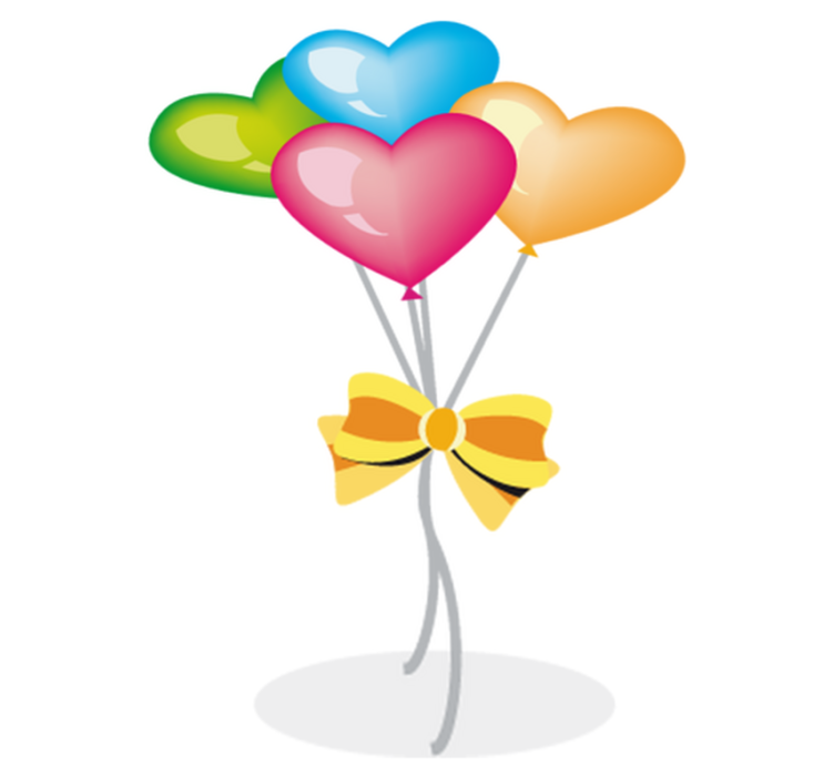 Kids vinyl rug with heart-shaped balloons - TenStickers