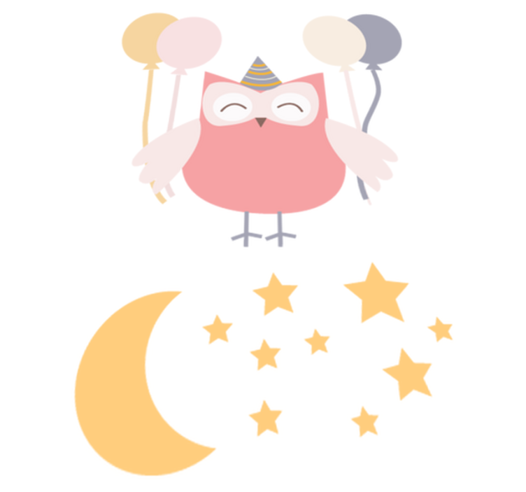 Kids vinyl rug partying owl design - TenStickers