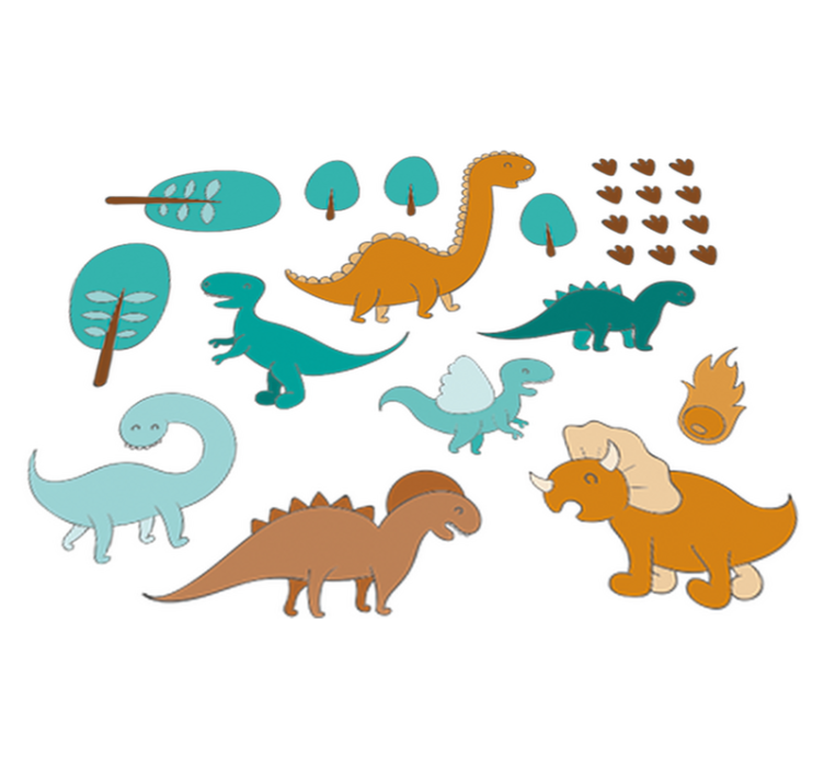 Kids vinyl rug jurassic landscape sticker - TenStickers