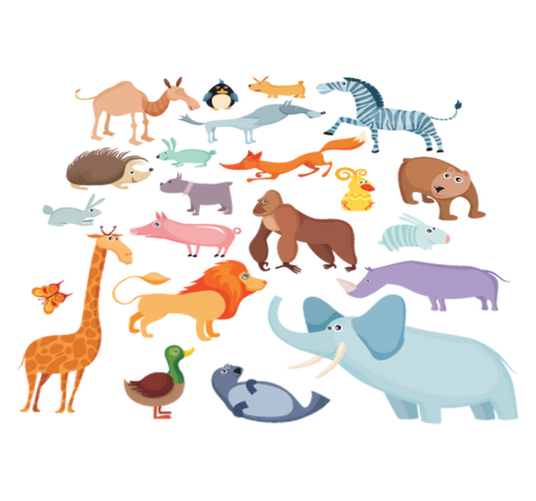 Kids vinyl rug wild animal sticker - TenStickers