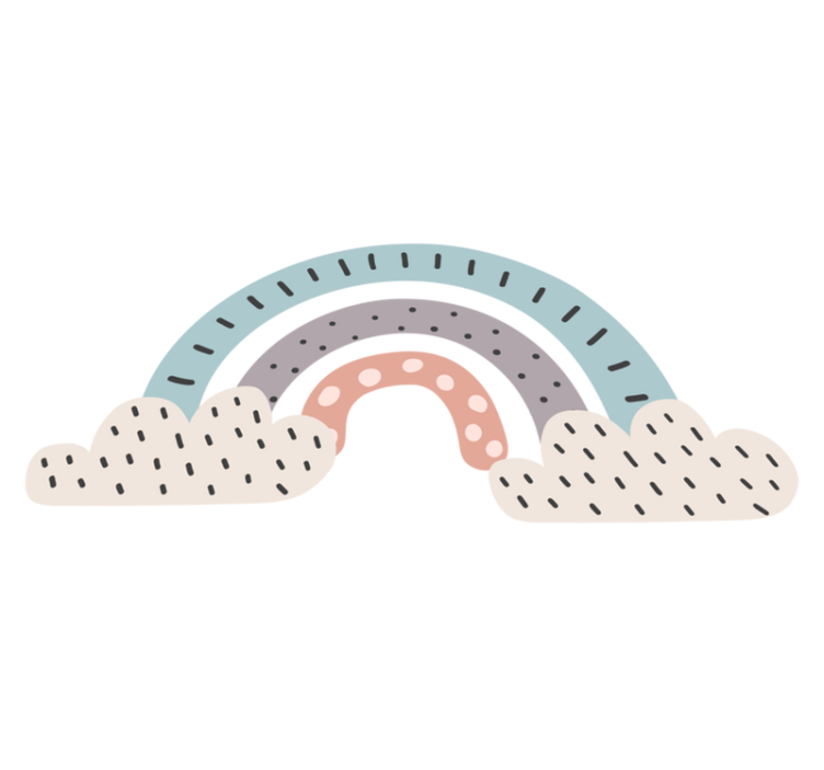 Kids vinyl rug in tricolour nordic rainbow - TenStickers