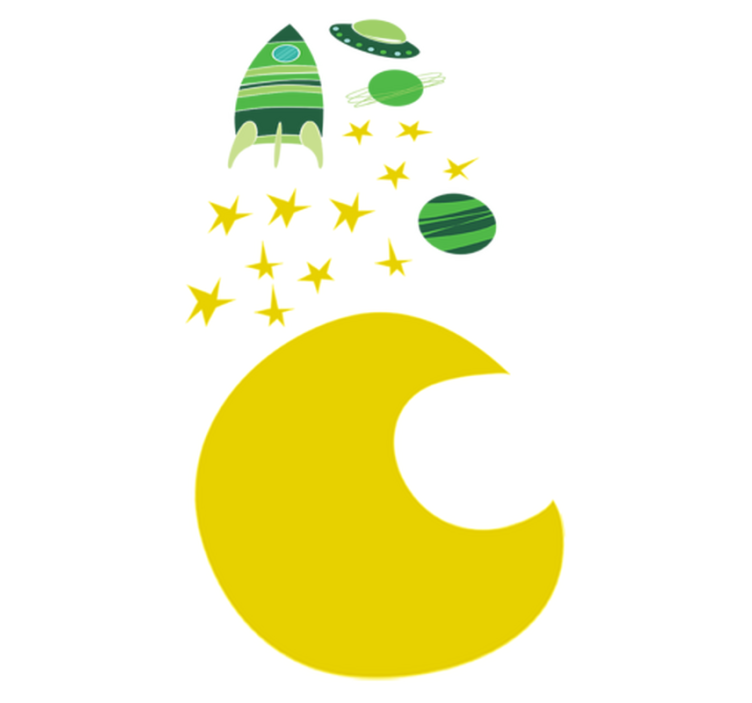 Kids vinyl rug in green space theme - TenStickers