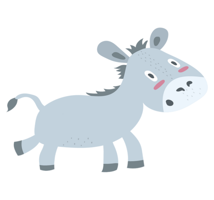 Kids vinyl rug grey donkey design - TenStickers