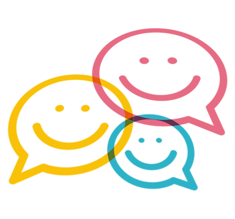 Kids vinyl rug with cheerful vibrant faces - TenStickers