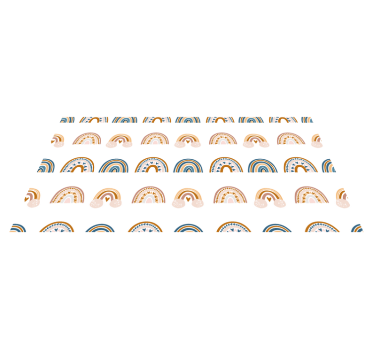 Kids vinyl rug with hand drawn autumn rainbow pattern - TenStickers