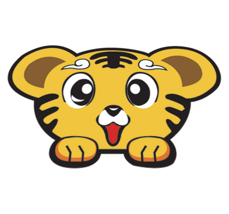 Kids vinyl rug baby cheerful tiger - TenStickers