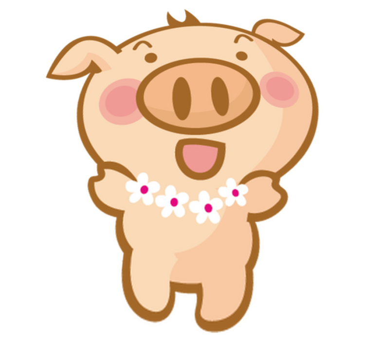 Kids vinyl rug hawaiian pig - TenStickers