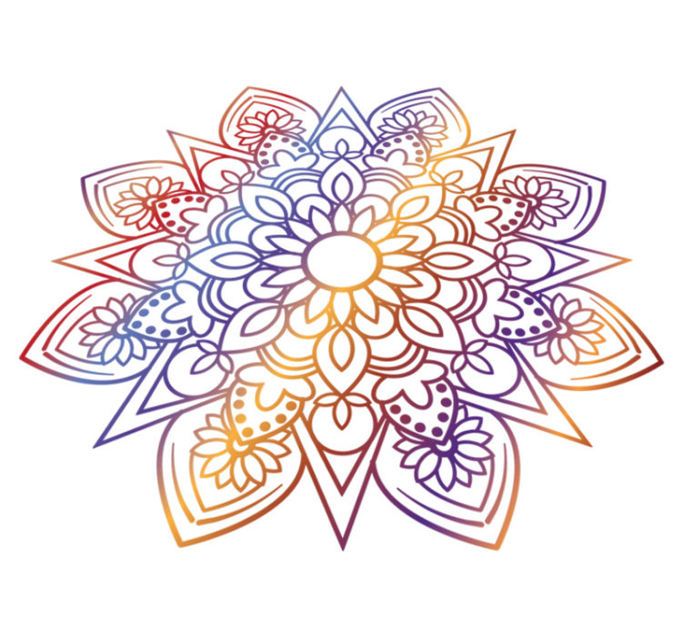 Vivid fiery mandala bedroom vinyl rug - TenStickers