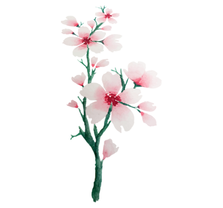 Cute white flowers design bedroom vinyl rug - TenStickers