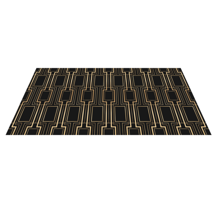 Bedroom vinyl rug in gold and black decor pattern - TenStickers