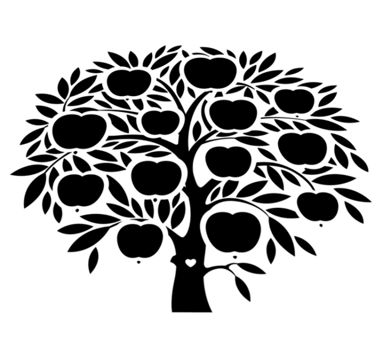 Bedroom vinyl rug family tree names - TenStickers