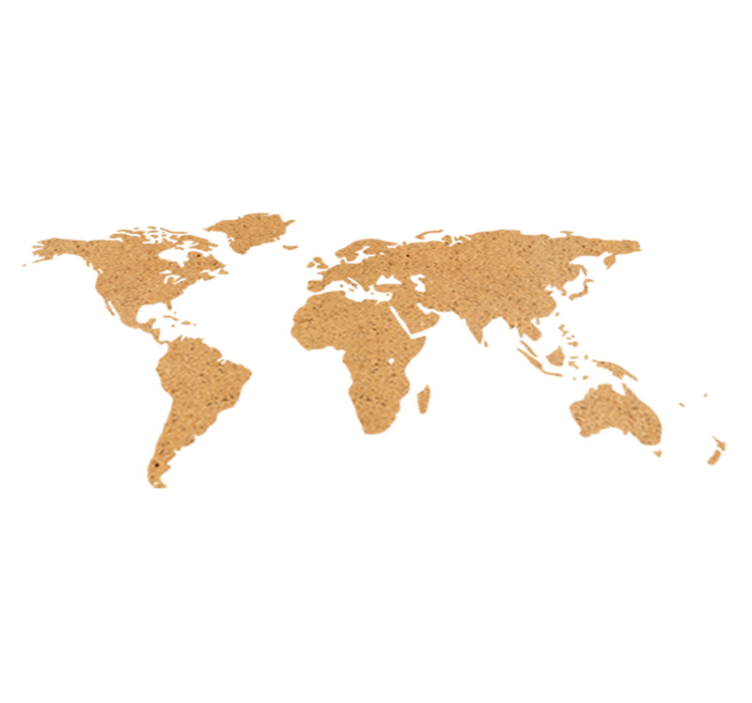 World map vinyl rug cork decorative vinyl map - TenStickers