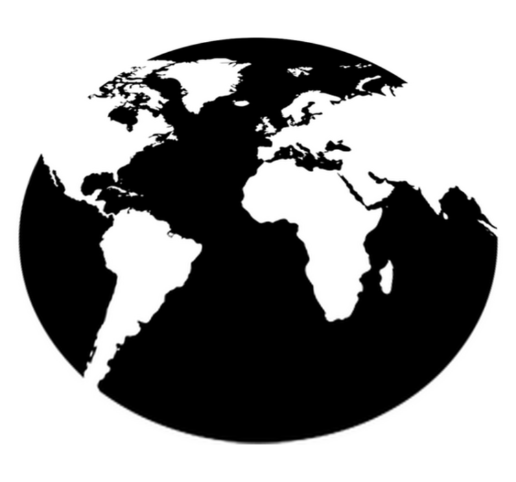 World map vinyl rug circle world map sticker - TenStickers