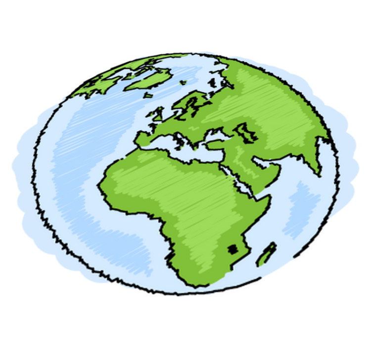 World map vinyl rug decorative illustration earth - TenStickers