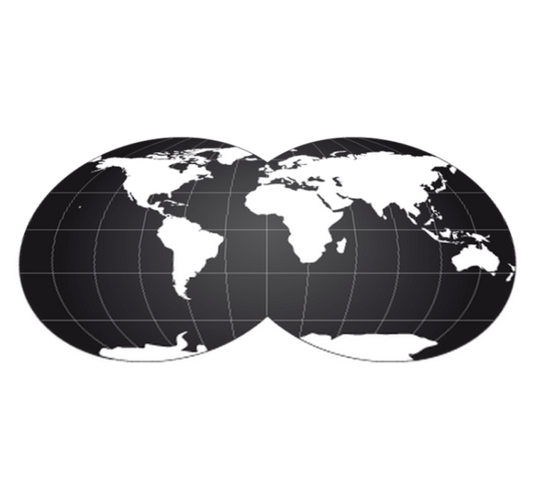 World map vinyl rug decorative double globe - TenStickers