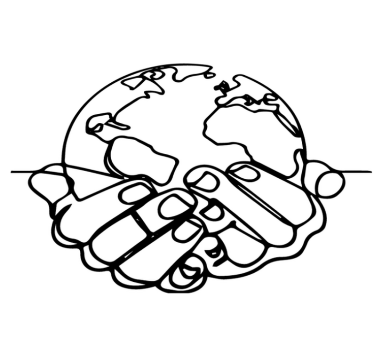 World map vinyl rug minimalist earth design - TenStickers