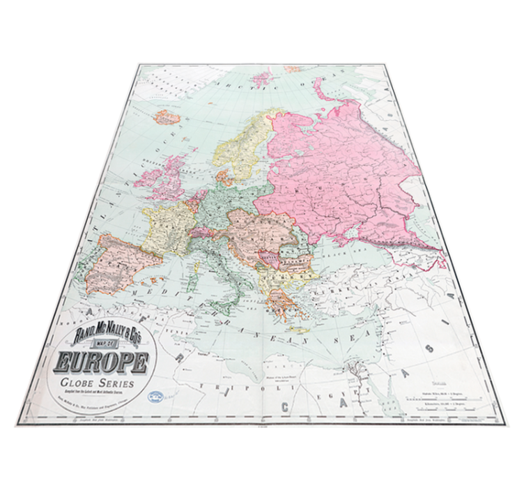 World map vinyl rug europe map 1900 - TenStickers