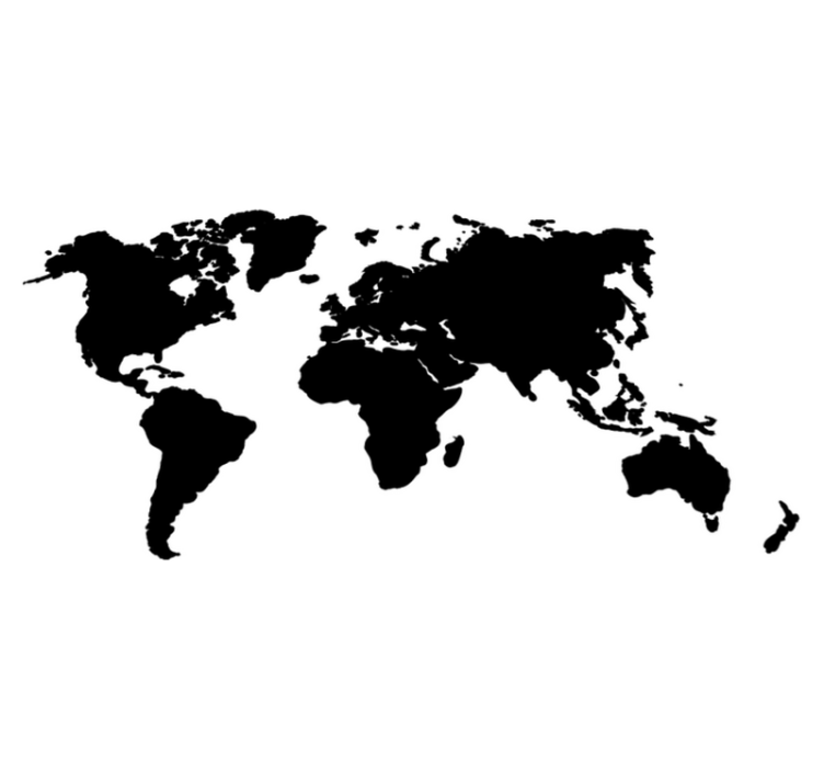 World map vinyl rug monochrome world map - TenStickers