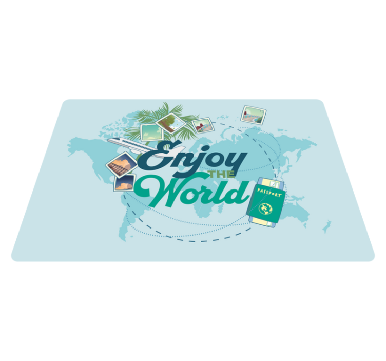 World map vinyl rug explore the globe - TenStickers