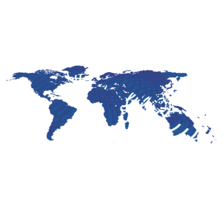 World map vinyl rug blue wavy design - TenStickers