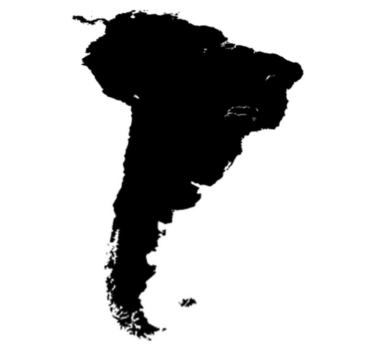 World map vinyl rug south america silhouette vinyl - TenStickers