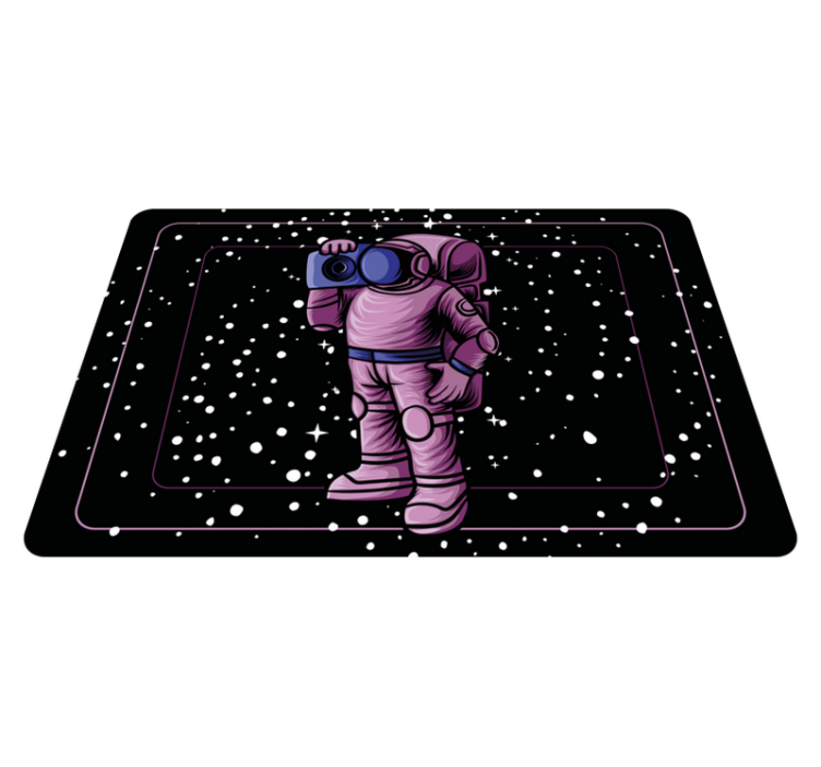 Kids vinyl rug astronaut with radio tape - TenStickers
