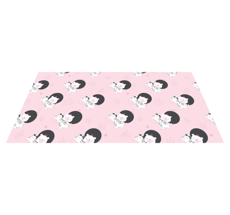 Kids vinyl rug baby zebra and bear furniture - TenStickers