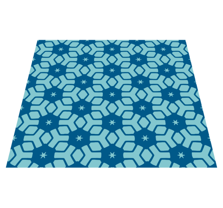 Bathroom vinyl rug with blue tile design - TenStickers