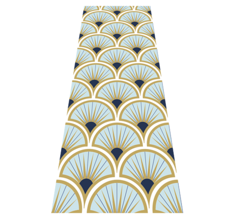 Bathroom vinyl rug in art deco blue shades - TenStickers