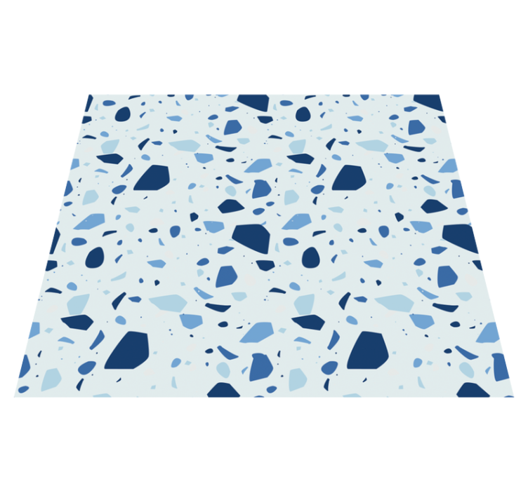 Blue terrazzo bathroom vinyl rug - TenStickers