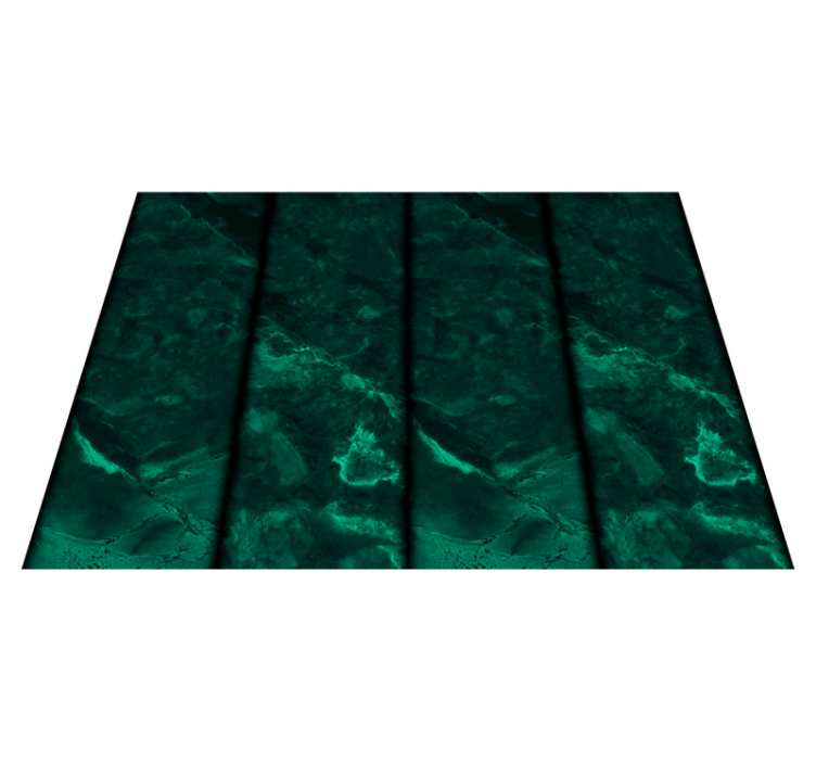 Bathroom vinyl rug in black and green marble effect - TenStickers