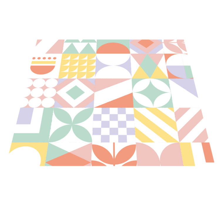 Unusual shapes bathroom vinyl rug - TenStickers