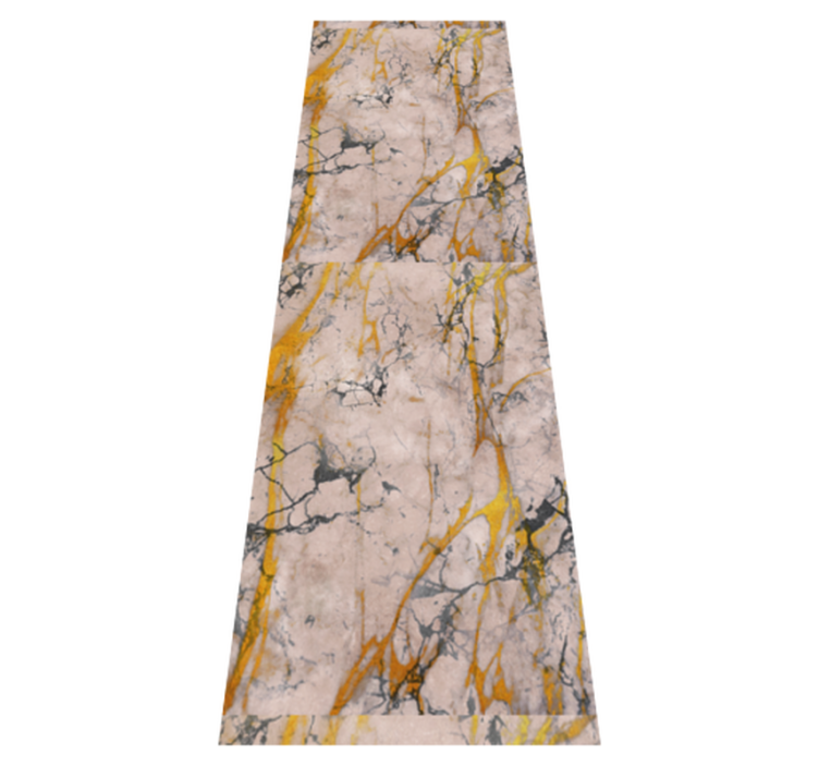 Warm gold marble bathroom vinyl rug - TenStickers