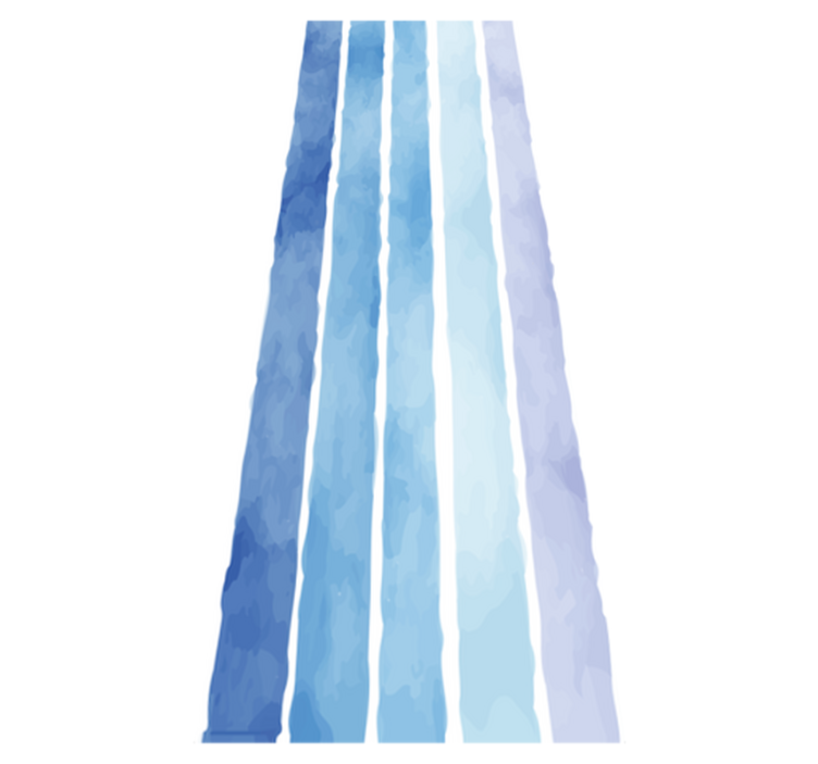 Bathroom vinyl rug with blue watercolor lines - TenStickers