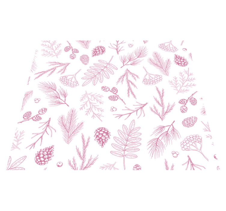 Bathroom vinyl rug white background with pink pine - TenStickers