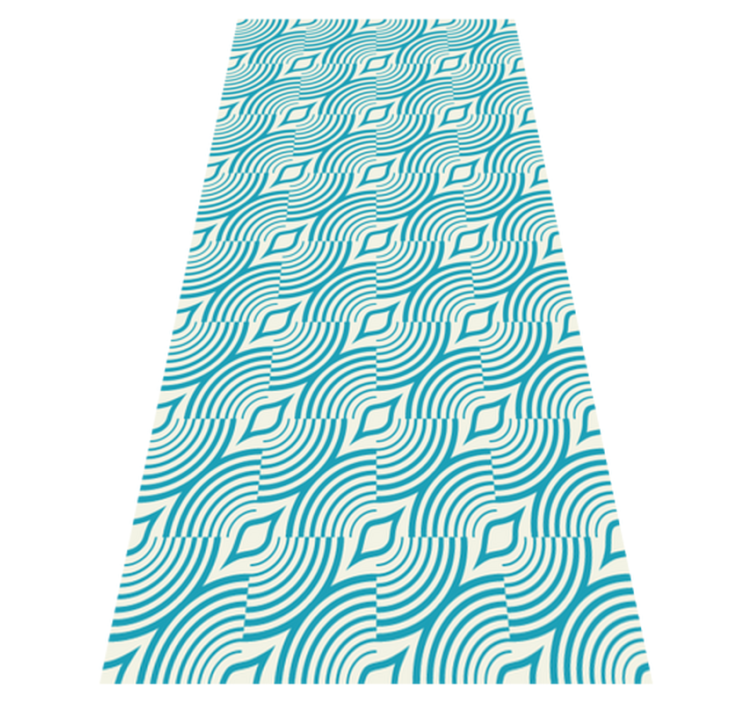 Sea pattern blue lines bathroom vinyl rug - TenStickers