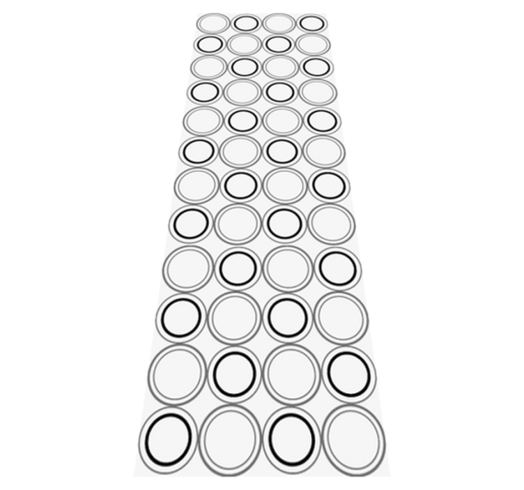 Bathroom vinyl rug in black and grey circle design - TenStickers