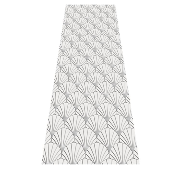 Bathroom vinyl rug with art deco white shell design - TenStickers