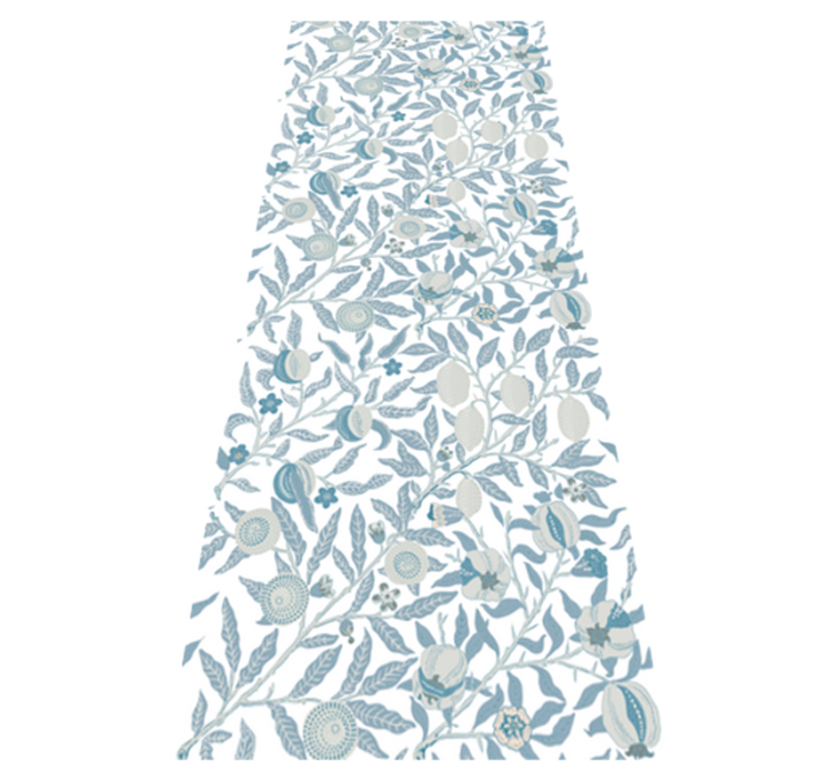 Bathroom vinyl rug in blue floral victorian design - TenStickers