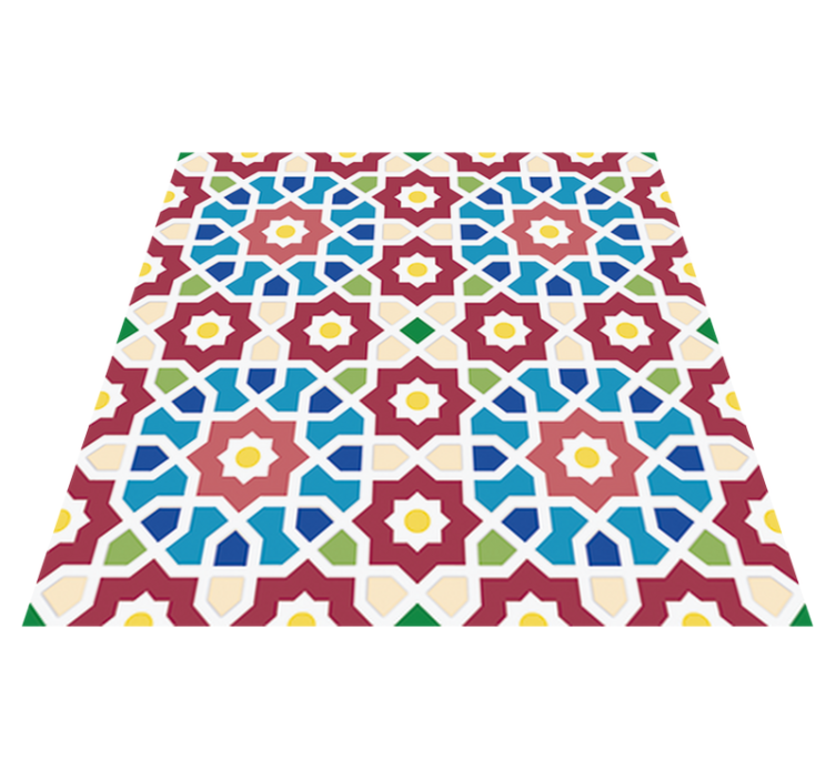 Bathroom vinyl rug arabic hydraulic tile design - TenStickers